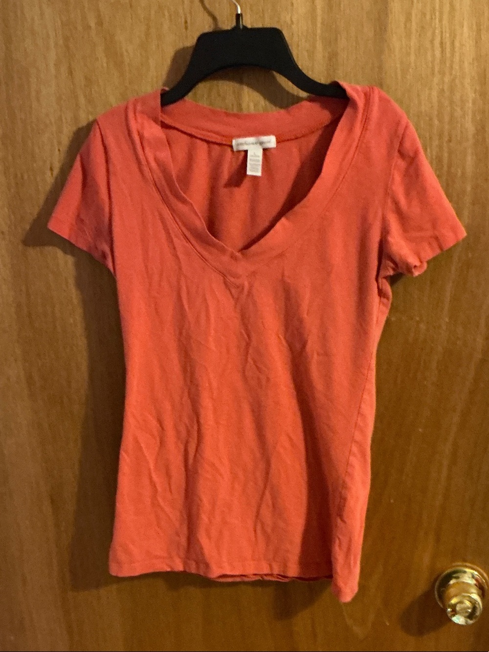 Ambiance Coral V-Neck Short Sleeve Tee